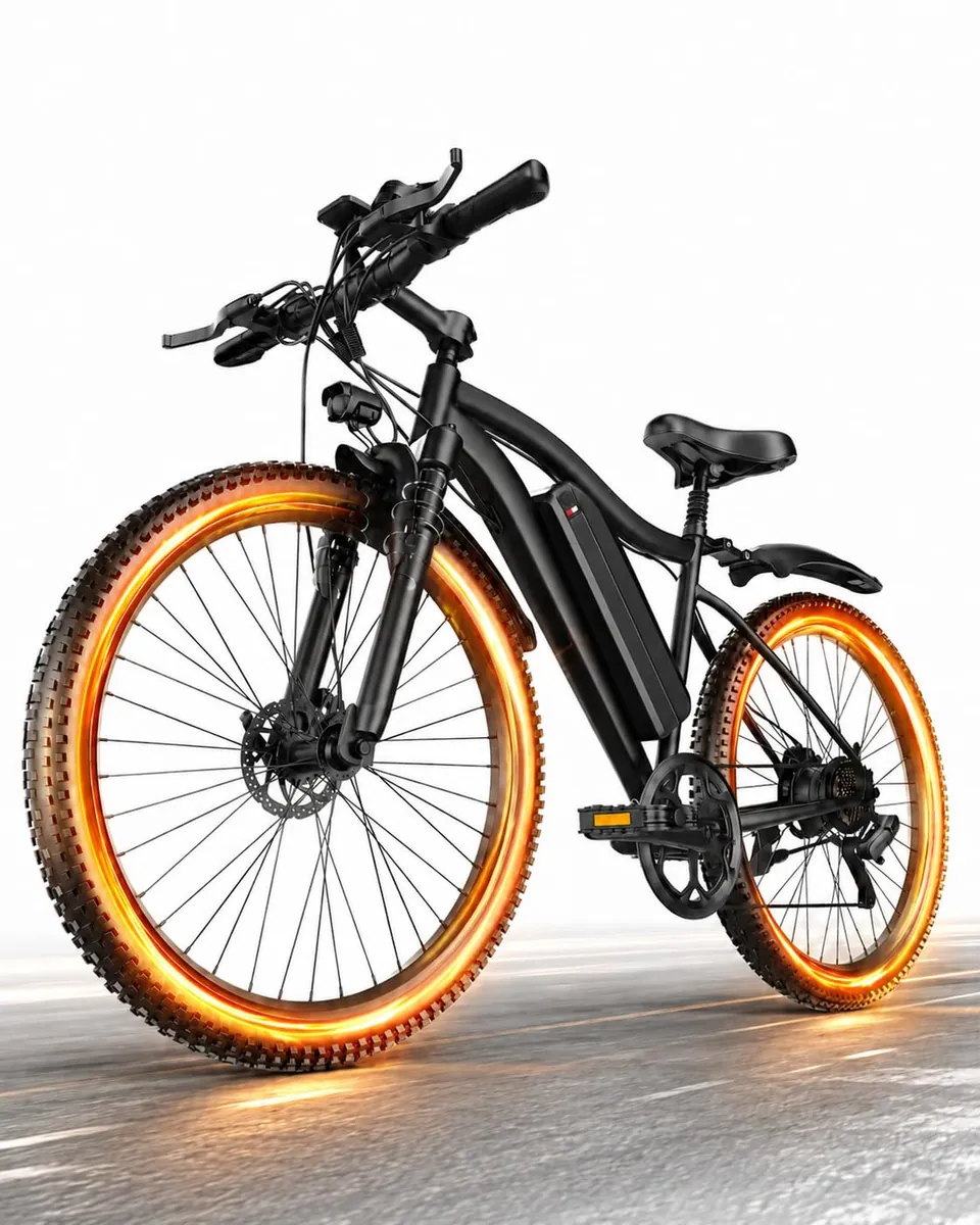 26" Electric Bike, 1500W Peak Ebike, 48V 13Ah, 7-Speed