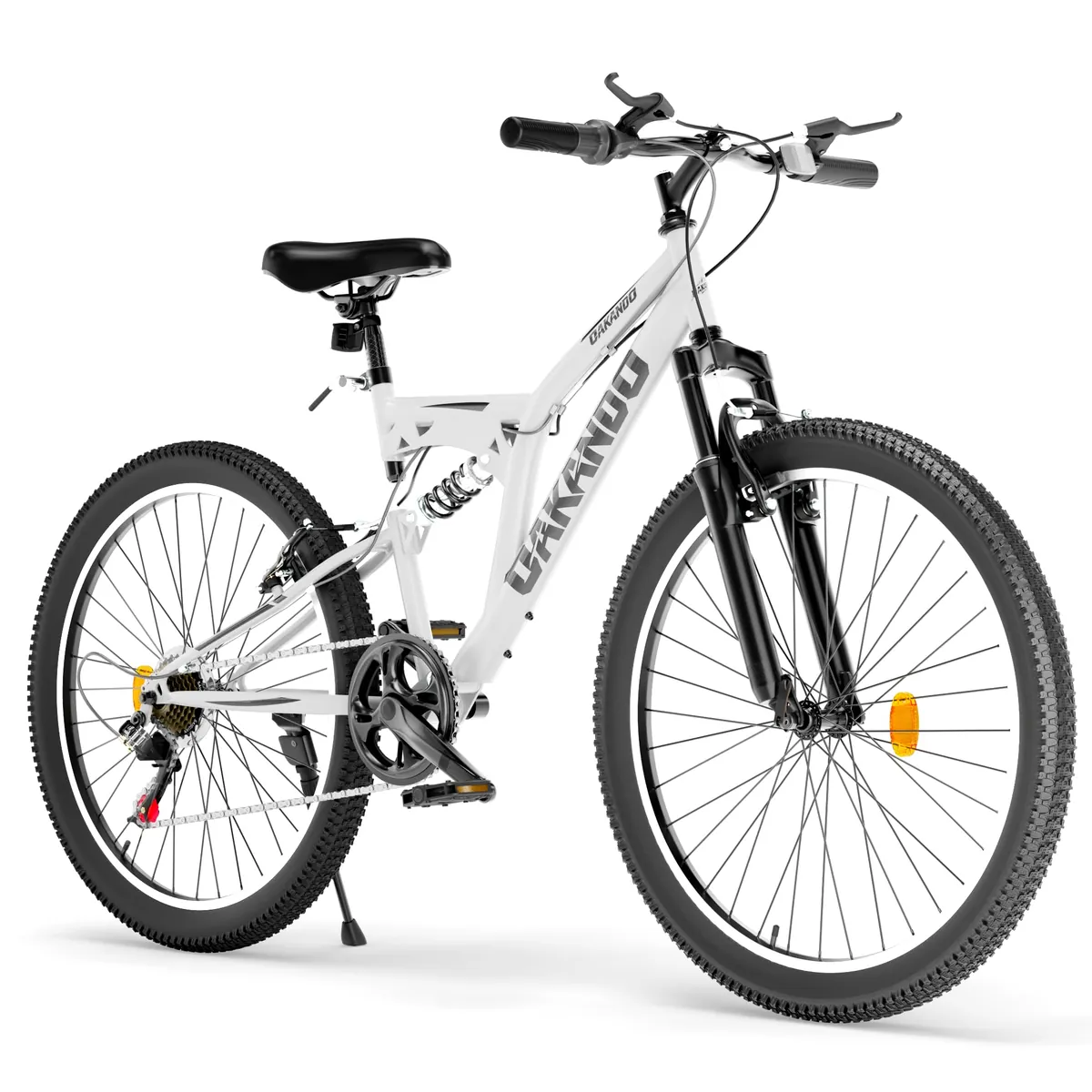 26 Inch Mountain Bike, 7 Speeds Full Suspension Bikes,High Carbon Steel Frame, Dual V…