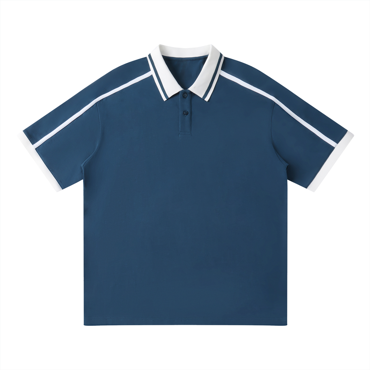 Contrast piping polo shirt in navy blue
