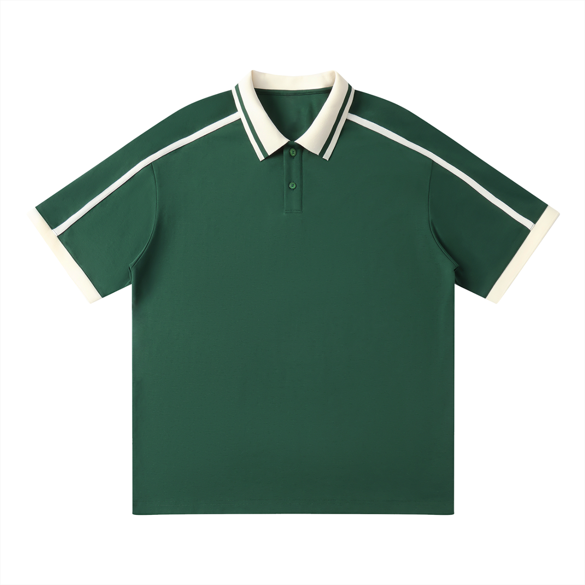 Contrast piping polo shirt in dark green