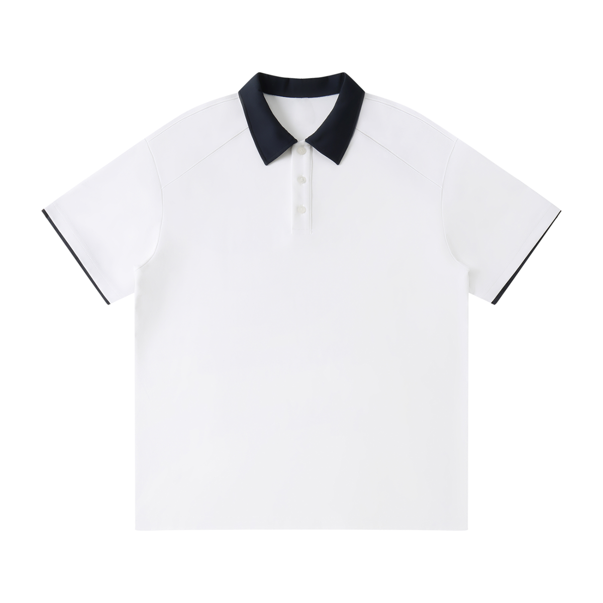 Contrast collar raglan polo shirt in white