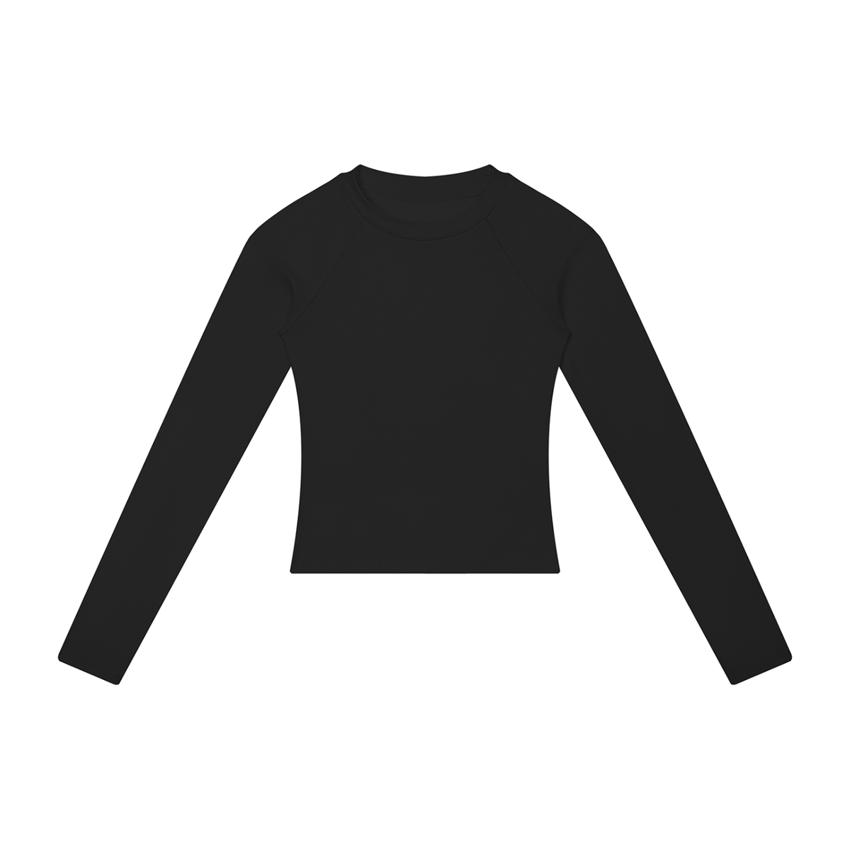 Women's slim raglan long sleeve tee in black