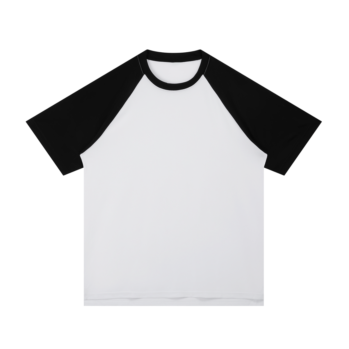 Contrast raglan mesh T-shirt in white with black