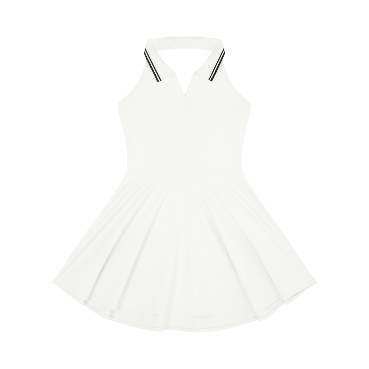 Women's collared halter tennis dress in white