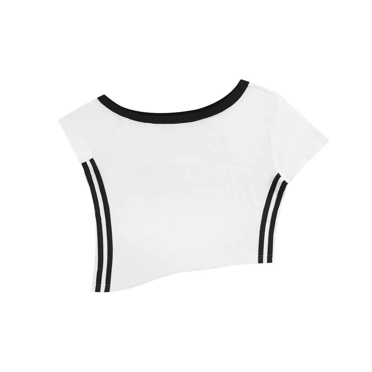 Women's off-shoulder crop tee in white