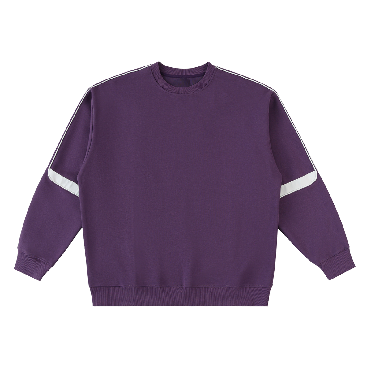Oversized crewneck taped sweatshirt in purple