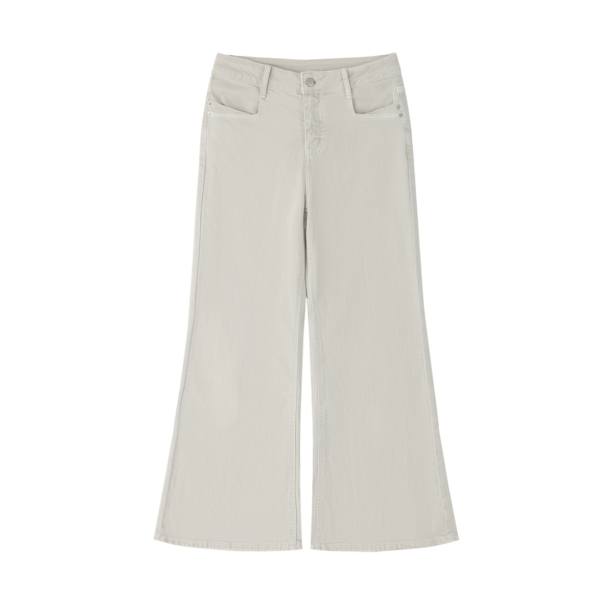 Women's Vintage Wash Flared Jeans in light apricot, front view