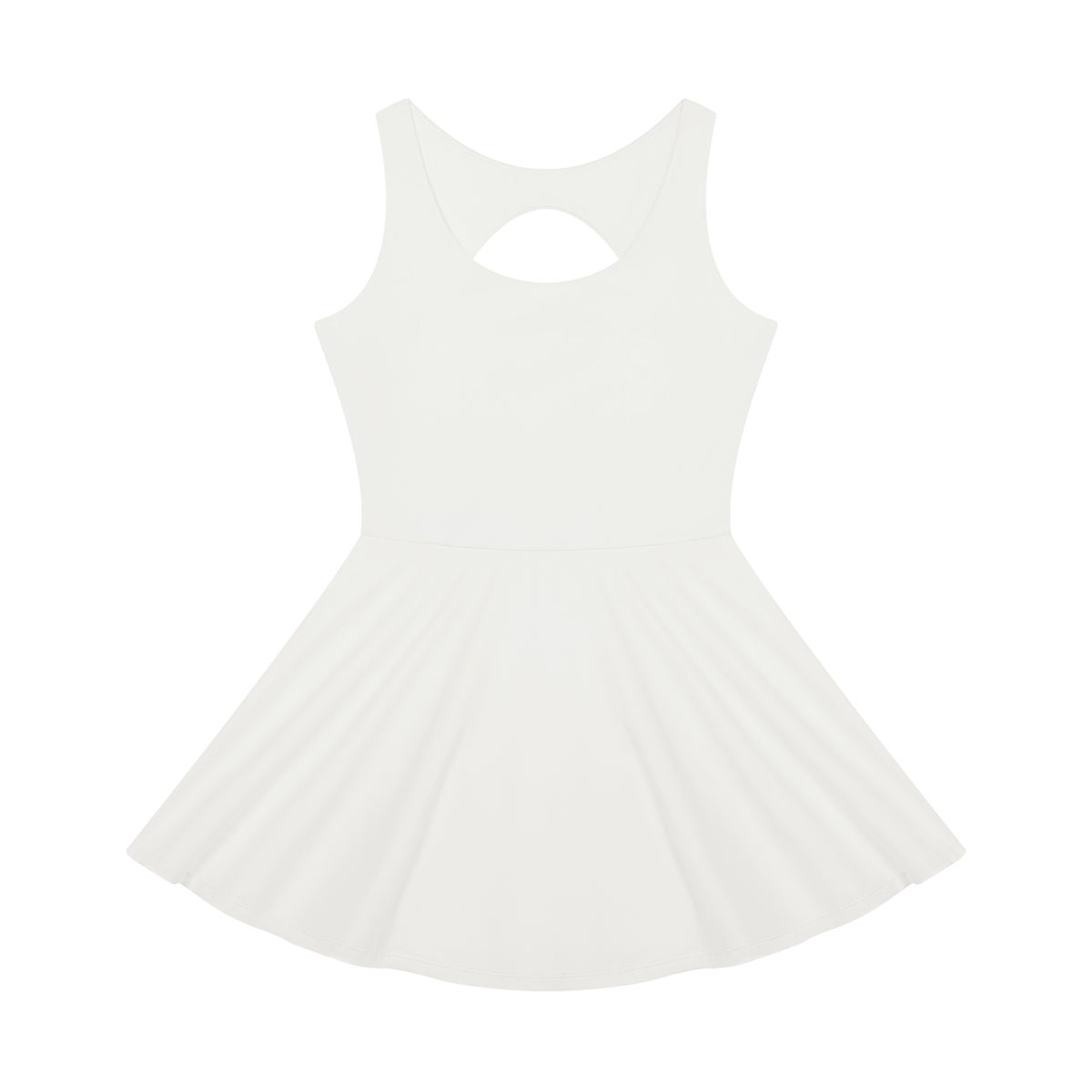 Women's Open-Back Tennis Dress in white, keyhole detail