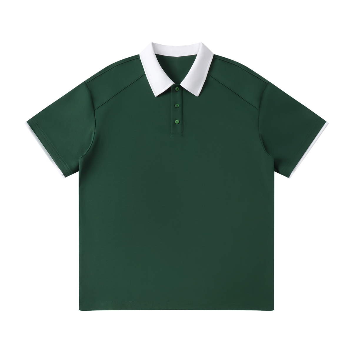 Contrast collar raglan polo shirt in dark green