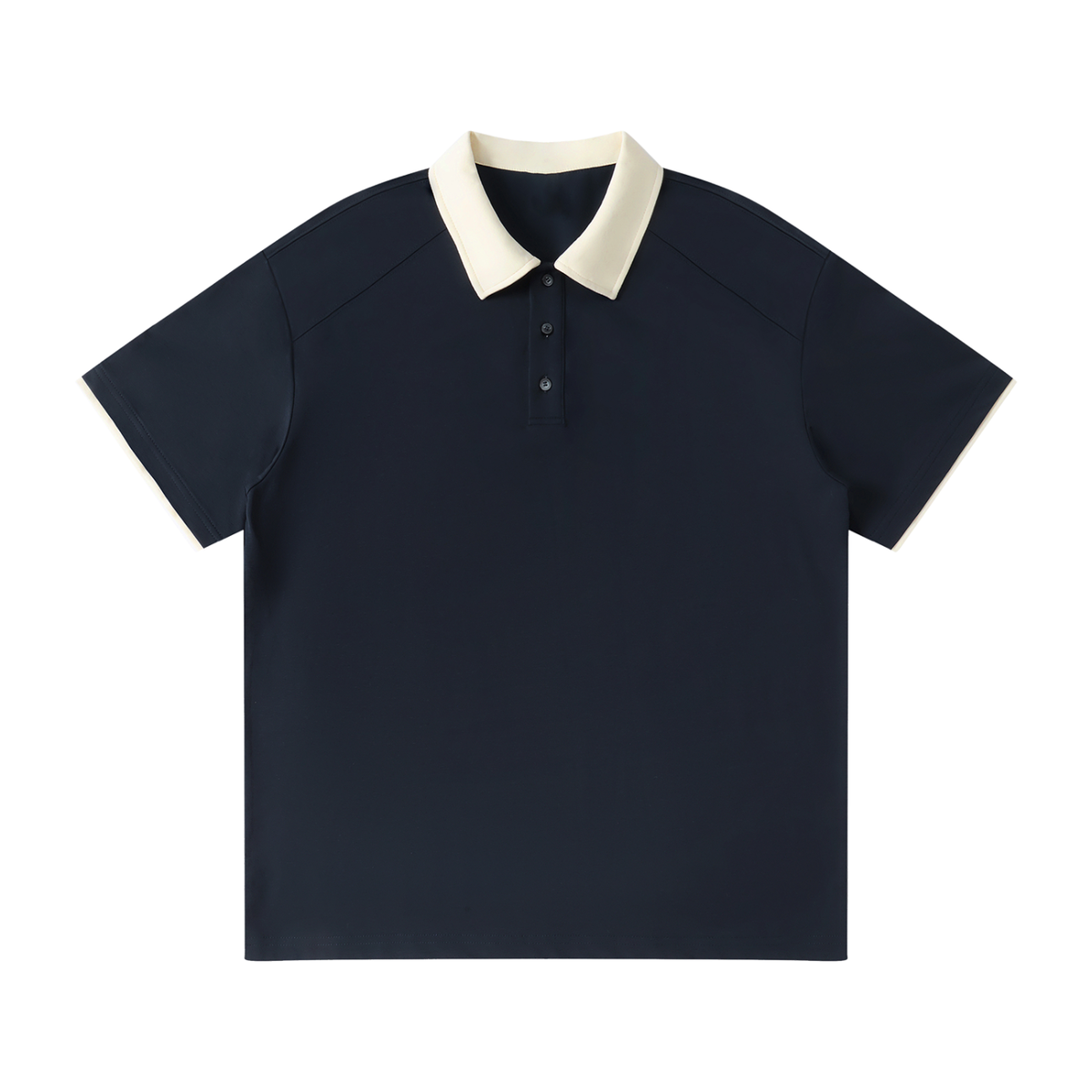 Contrast collar raglan polo shirt in navy blue
