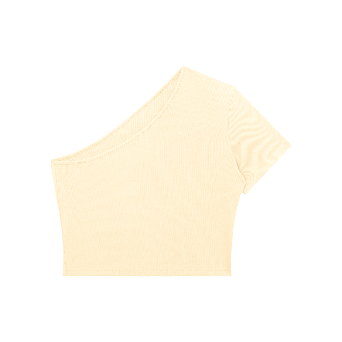 Women's one-shoulder crop top in apricot