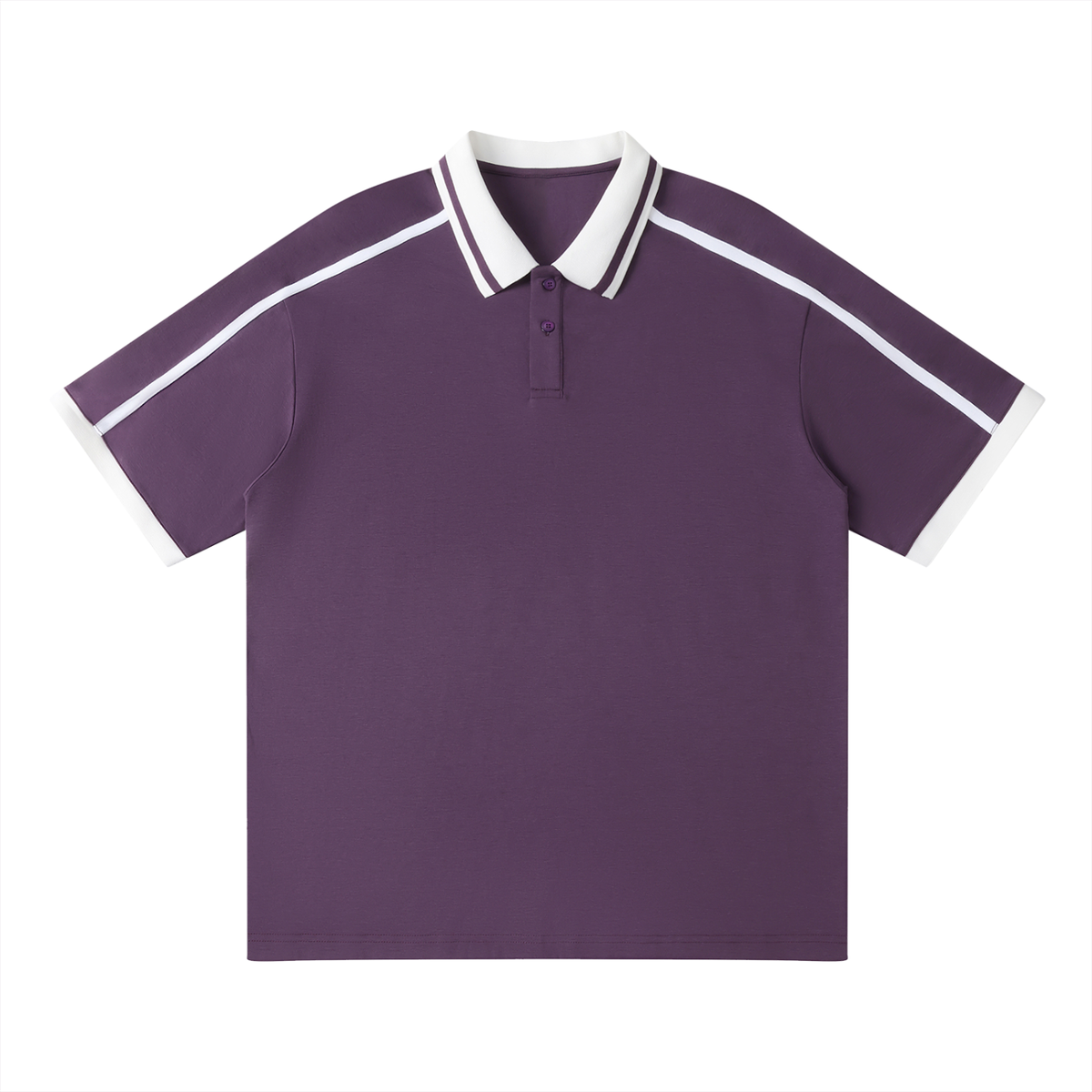 Contrast piping polo shirt in purple