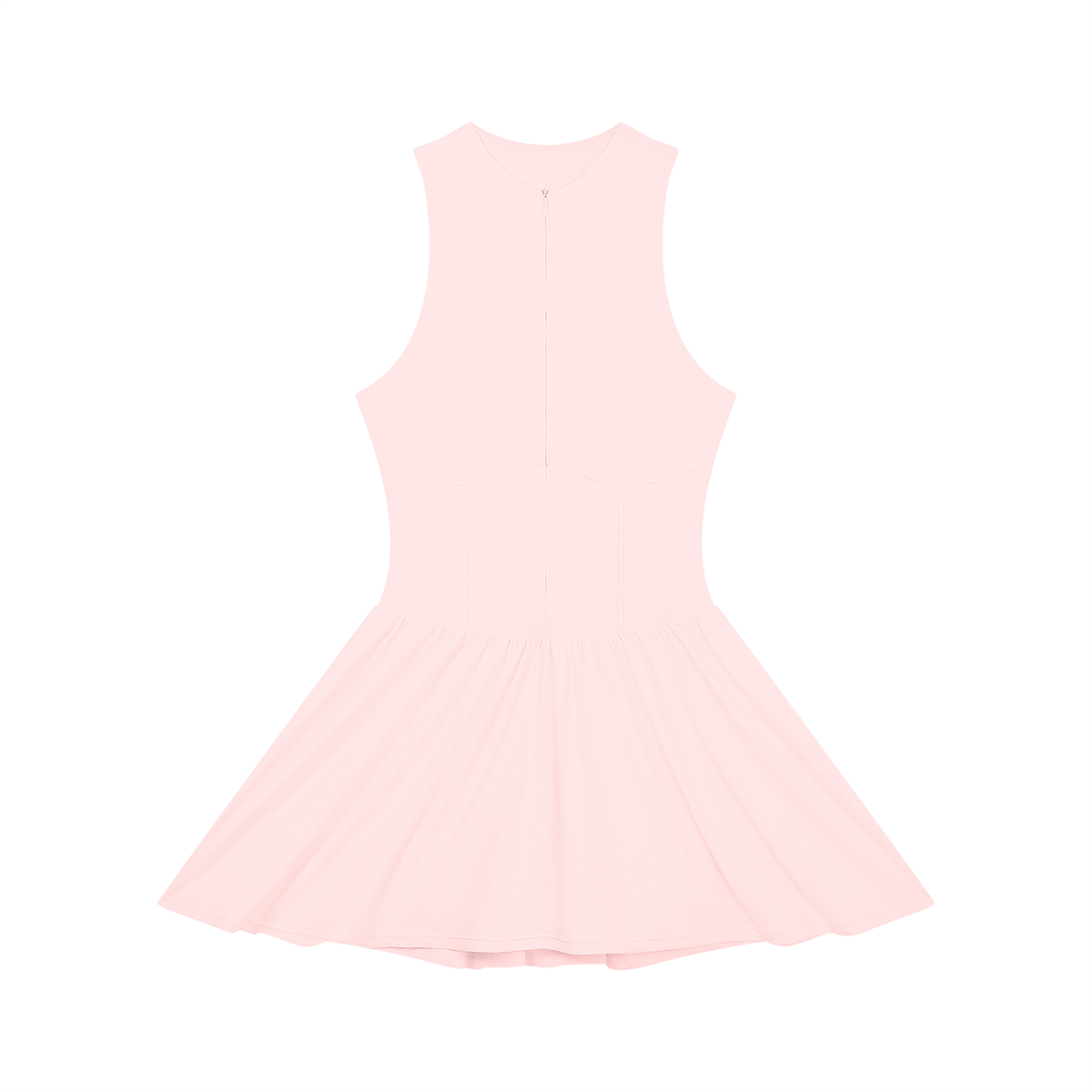 Women's Full-Zip Sleeveless Dress in pink, front view