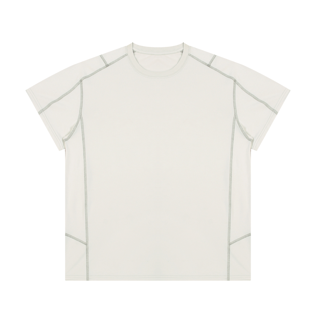 Contrast stitch raglan T-shirt in beige