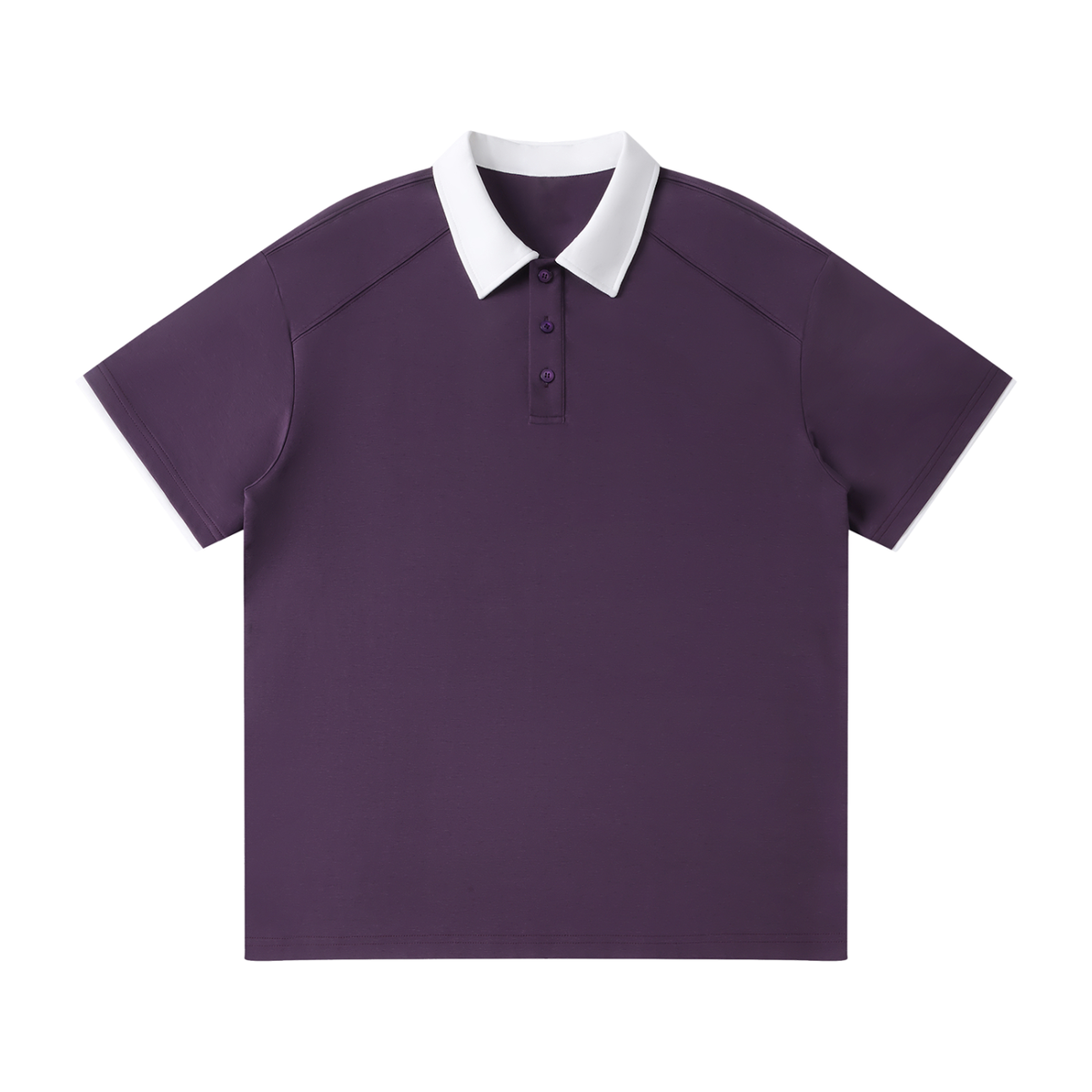 Contrast collar raglan polo shirt in purple