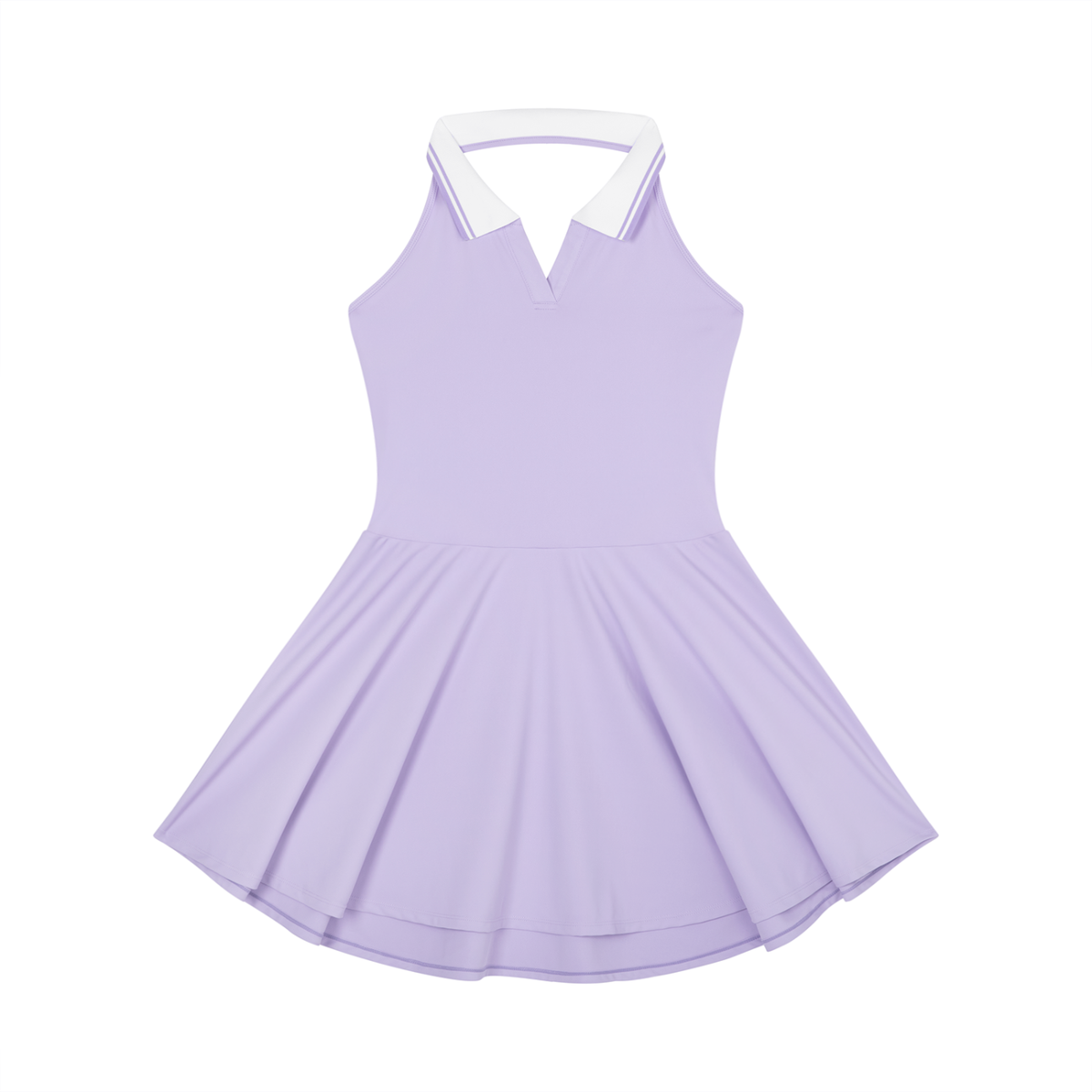 Women's collared halter tennis dress in purple