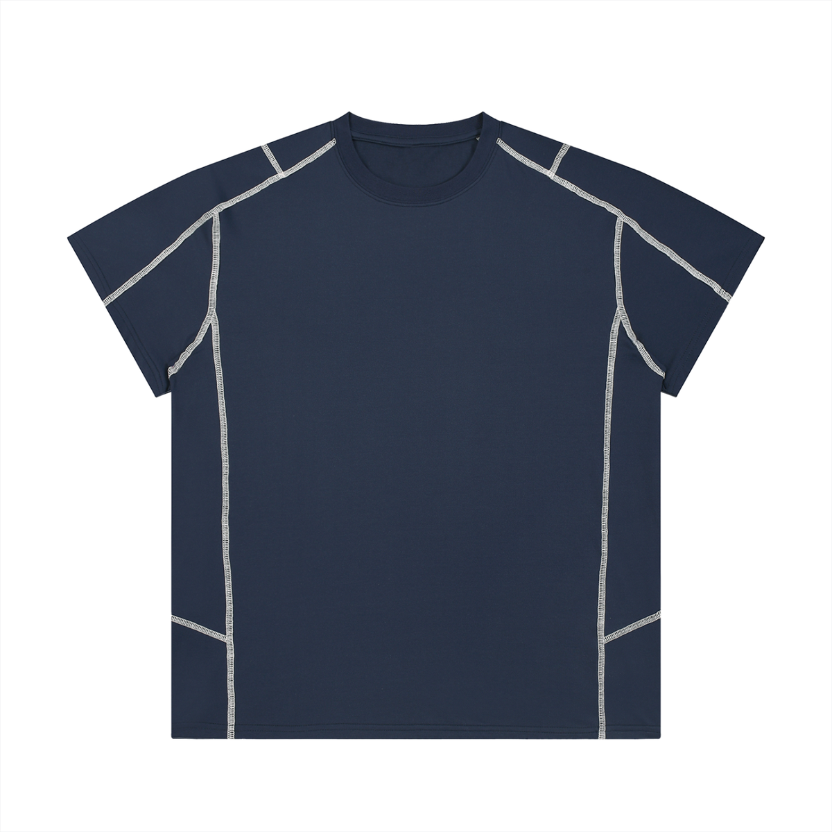 Contrast stitch raglan T-shirt in navy blue