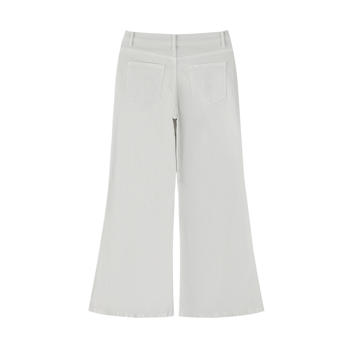 Women's Vintage Wash Flared Jeans in beige, back view