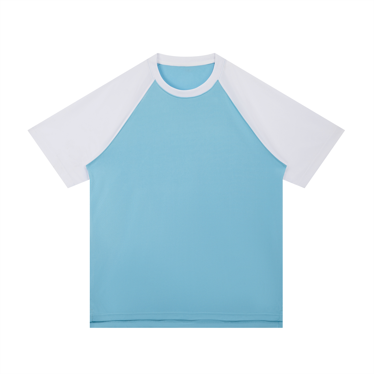 Contrast raglan mesh T-shirt in blue with white