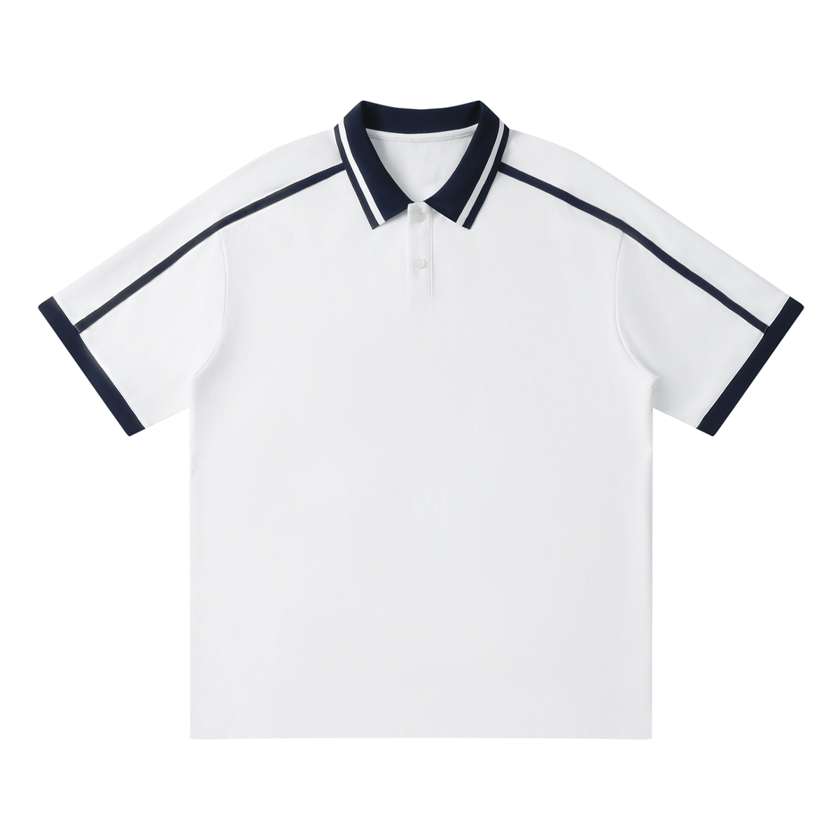 Contrast piping polo shirt in white