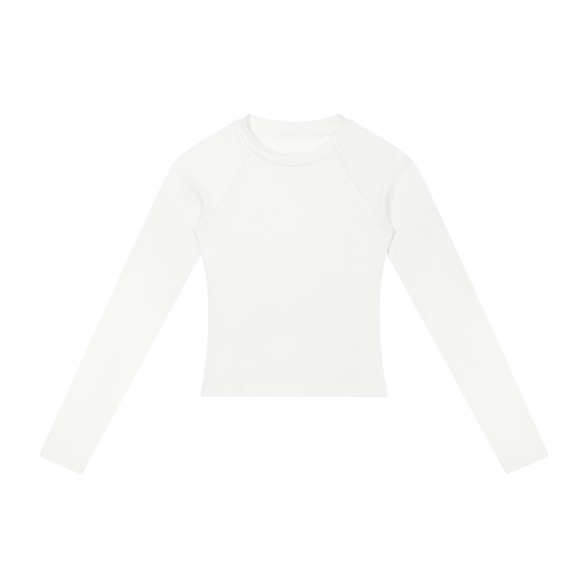 Women's slim raglan long sleeve tee in white