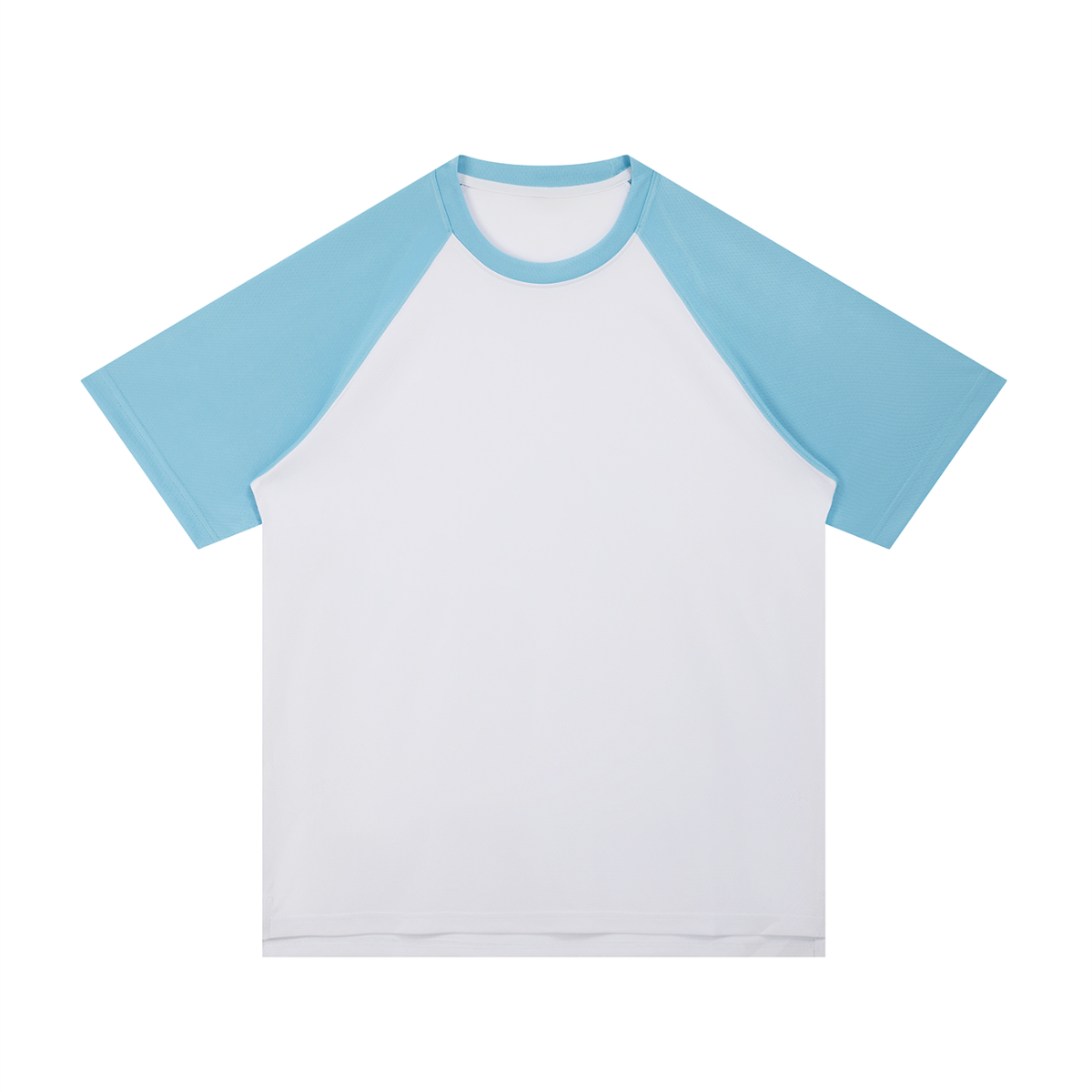 Contrast raglan mesh T-shirt in white with blue