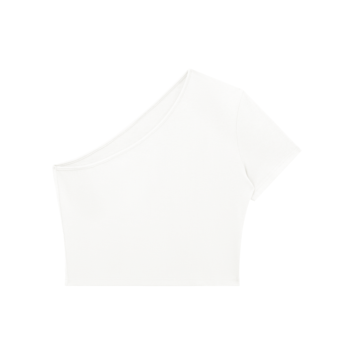 Women's one-shoulder crop top in white