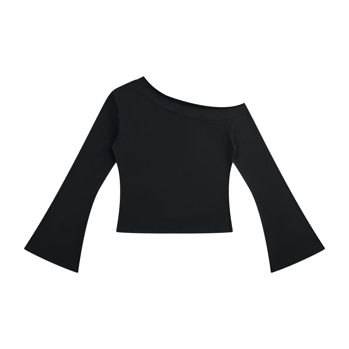 Women's off-shoulder bell sleeve top in black
