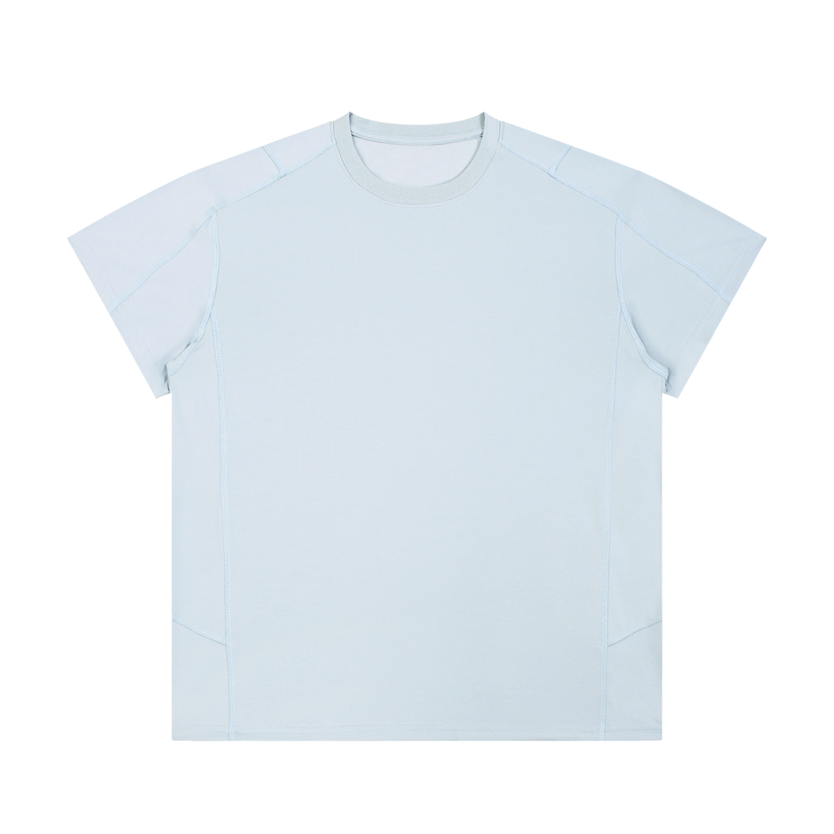 Contrast stitch raglan T-shirt in light blue